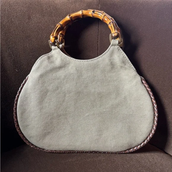 Gucci Pre-Owned
2000-2015 Bamboo line braided-trimming canvas handbag - Picture 2 of 15